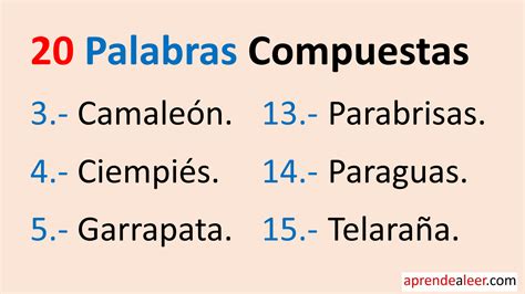 Ejemplos De Palabras Compuestas