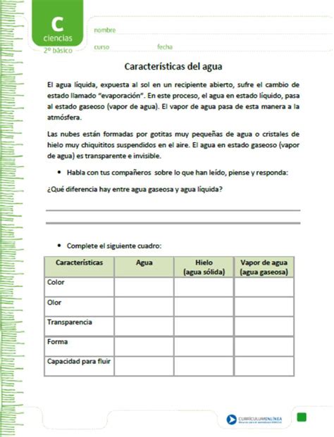 Guia caracteristicas del agua 2 basico
