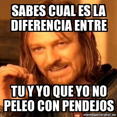 Sabes cuál es la diferencia entre tu y yo - Sujeto