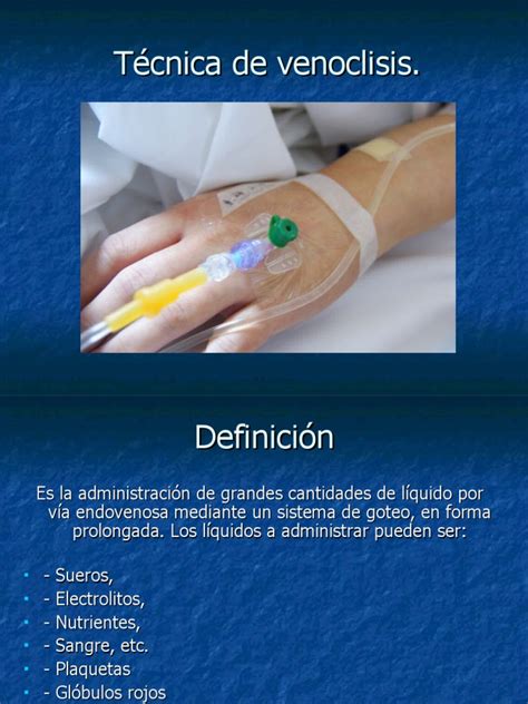Tipos de soluciones para venoclisis