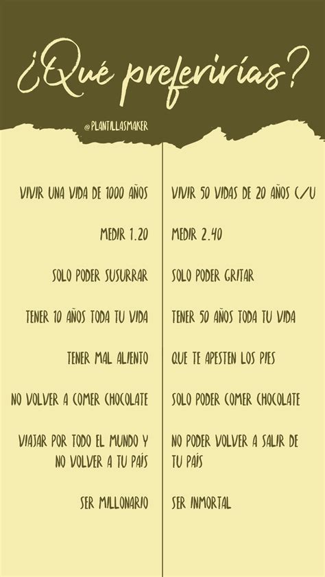 Preguntas de qué prefieres